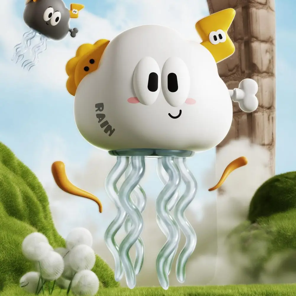 Juguete de nube de baile de cuerda, mecanismo de relojería educativo, juguete de nube lluviosa de primavera, juguete interactivo de nube de dibujos animados para gatear para niños