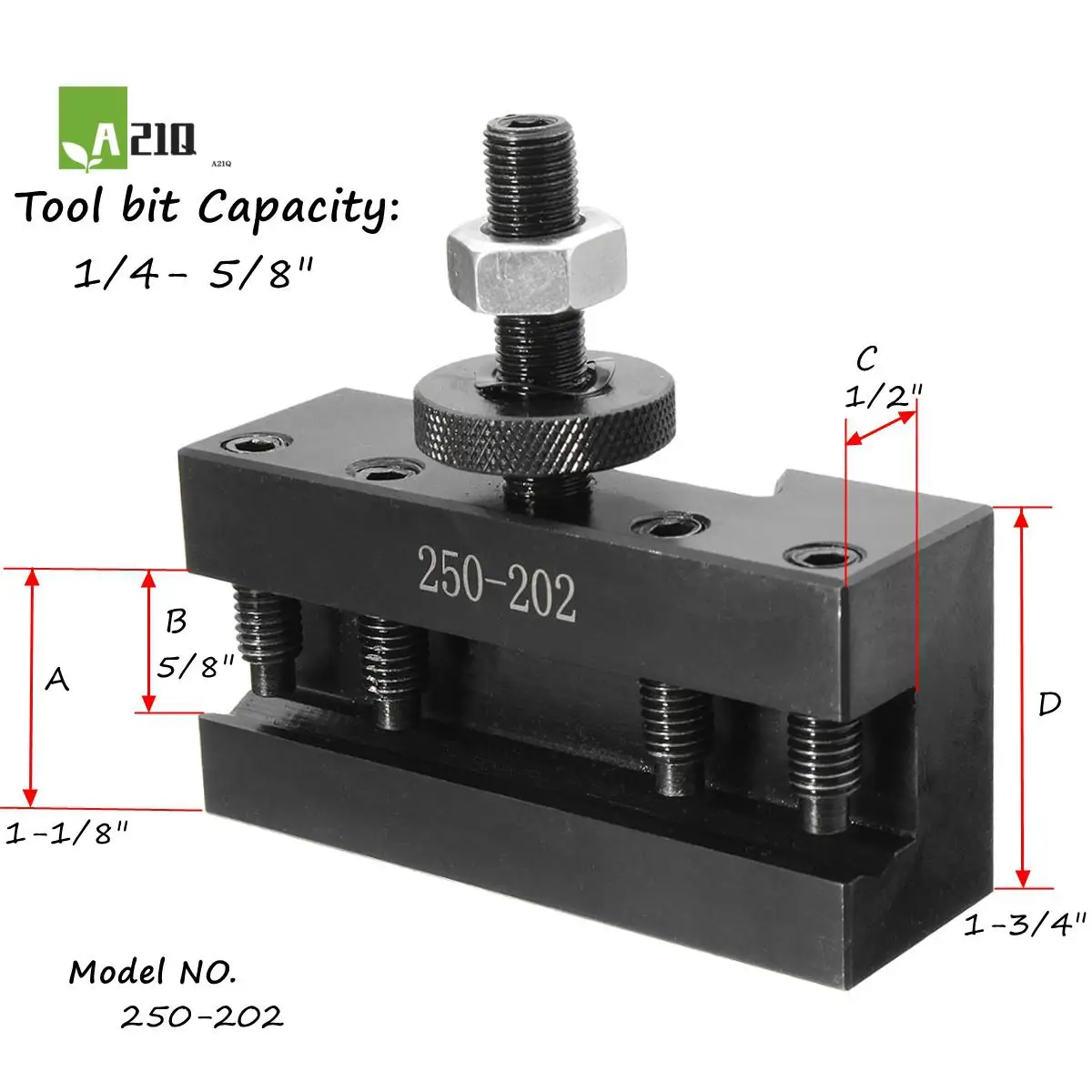 

A21Q -250-202 Quick Change Bxa 2Xl Tool Post Oversize Boring Turning Holder Boring/Facing/Turning Holder For Lathes Tools