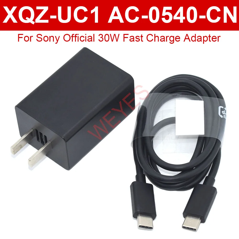 For Sony Official 30W Fast Charge Adapter XQZ-UC1 AC-0540-CN USB24 Type-C Data Cable Well Tested