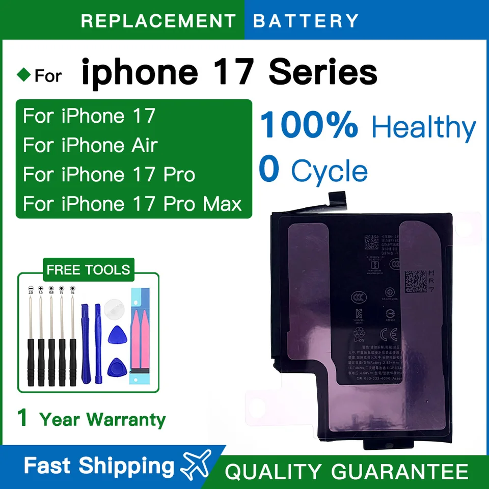 Batería de reemplazo de alta capacidad para iPhone 17 air, 17e, 17p, 17pm, 17/17 Pro/17 Pro Max, nano eSIM, PSMU8, PSMY9