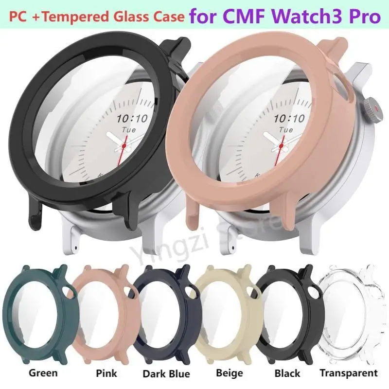PC+ Tempered Glass Case for CMF Watch3 Pro Smart Watch Shell Full Cover Screen Bumper for CMFWatch 3Pro Protector Accessories