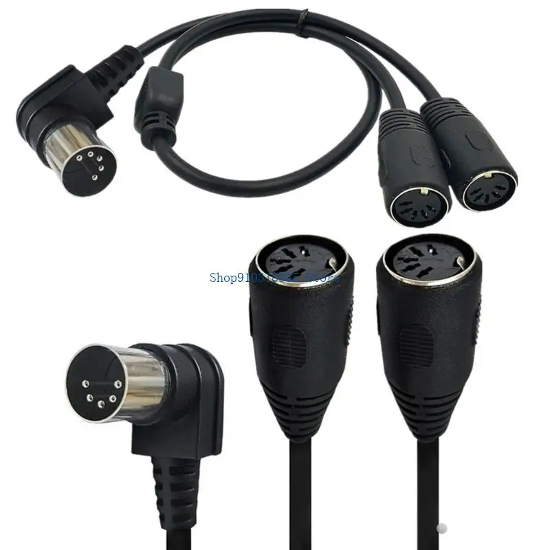 Y Splitter DIN 5Pin Male to Two 5Pin Female Adapter Cable Compactly Design