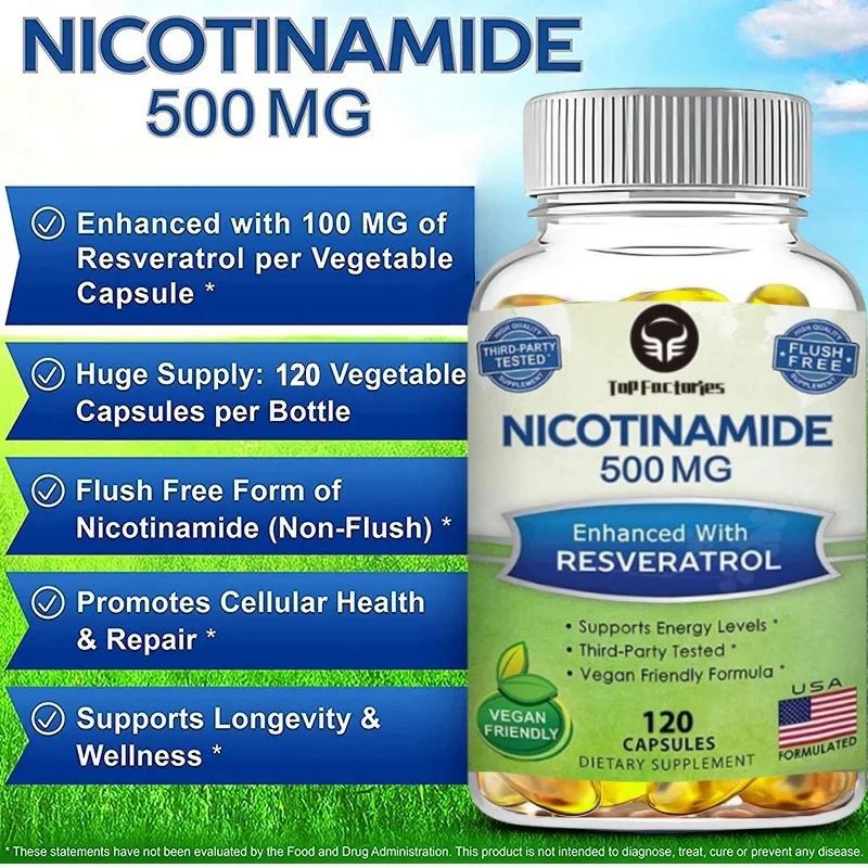 Niacinamide ( B3) 500mg - 120 Capsules Supply For Enhanced Metabolism And Nerve Function