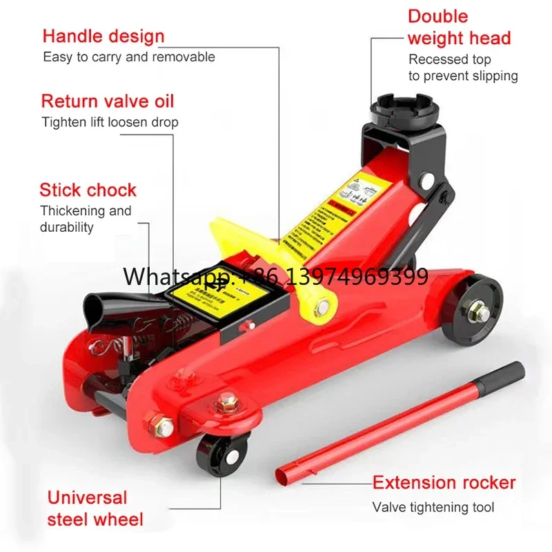 2 Ton 2.5 Tons 3 Ton 3.5 T Adjustable Height Car Portable Low Profile Hydraulic Steel Trolley Flooring Jack for Cars