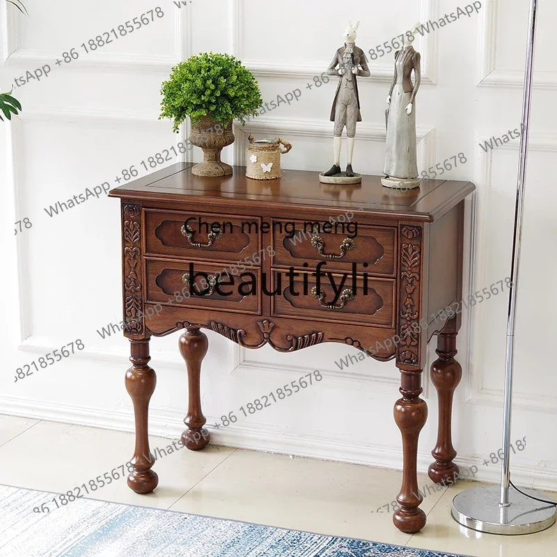 

American rural retro classic bucket cabinet European style solid wood bucket cabinet porch storage old cabinet