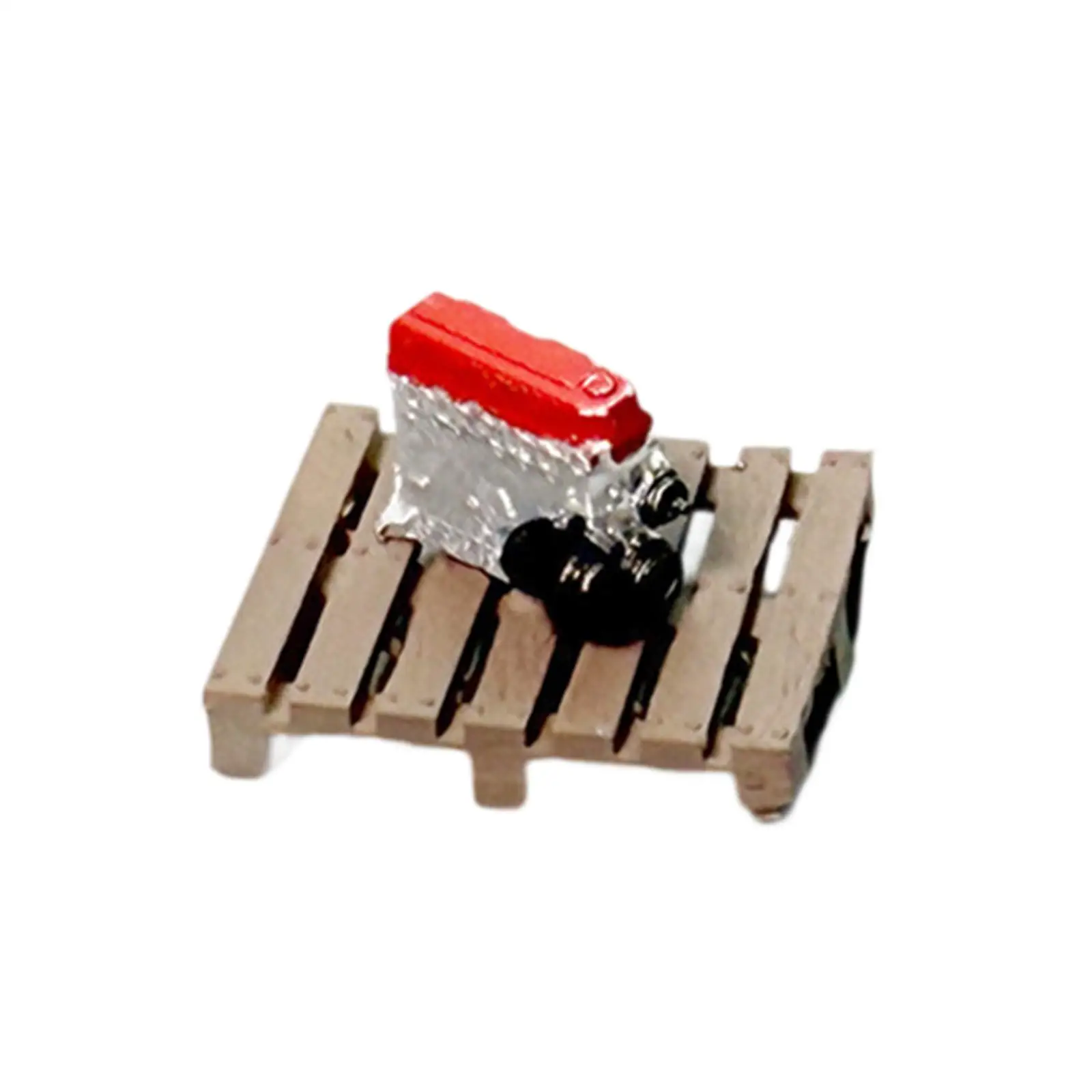 Modelo de motor de placa de madeira falsa para garagem, escala 1/64, decoração de loja mecânica clássica