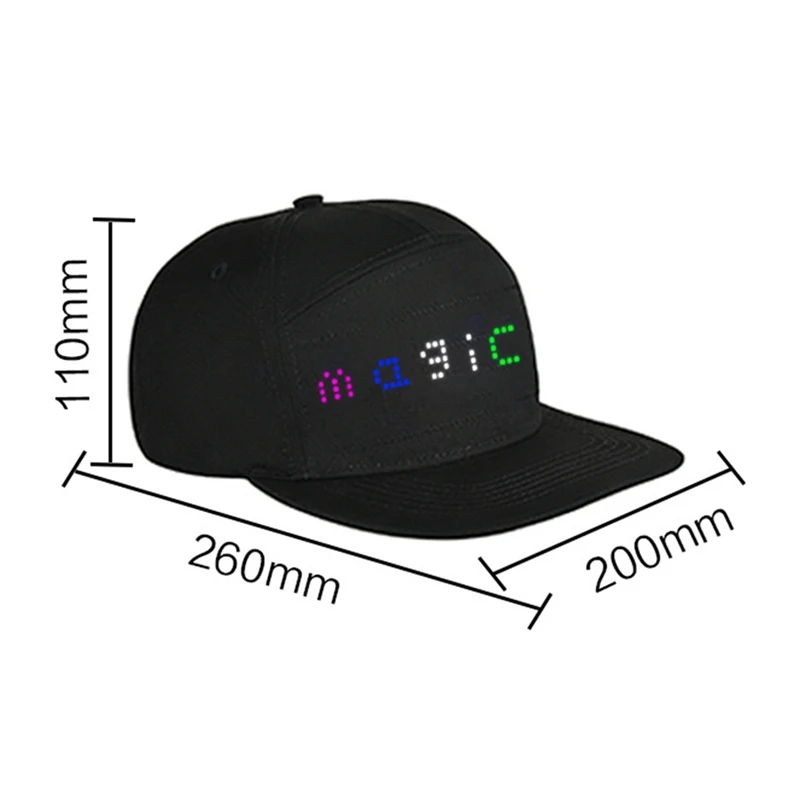 DIY LED Light Display Screen Smart Matrix Hat APP Controlled Display Signs Caps  Bluetooth Baseball Hat