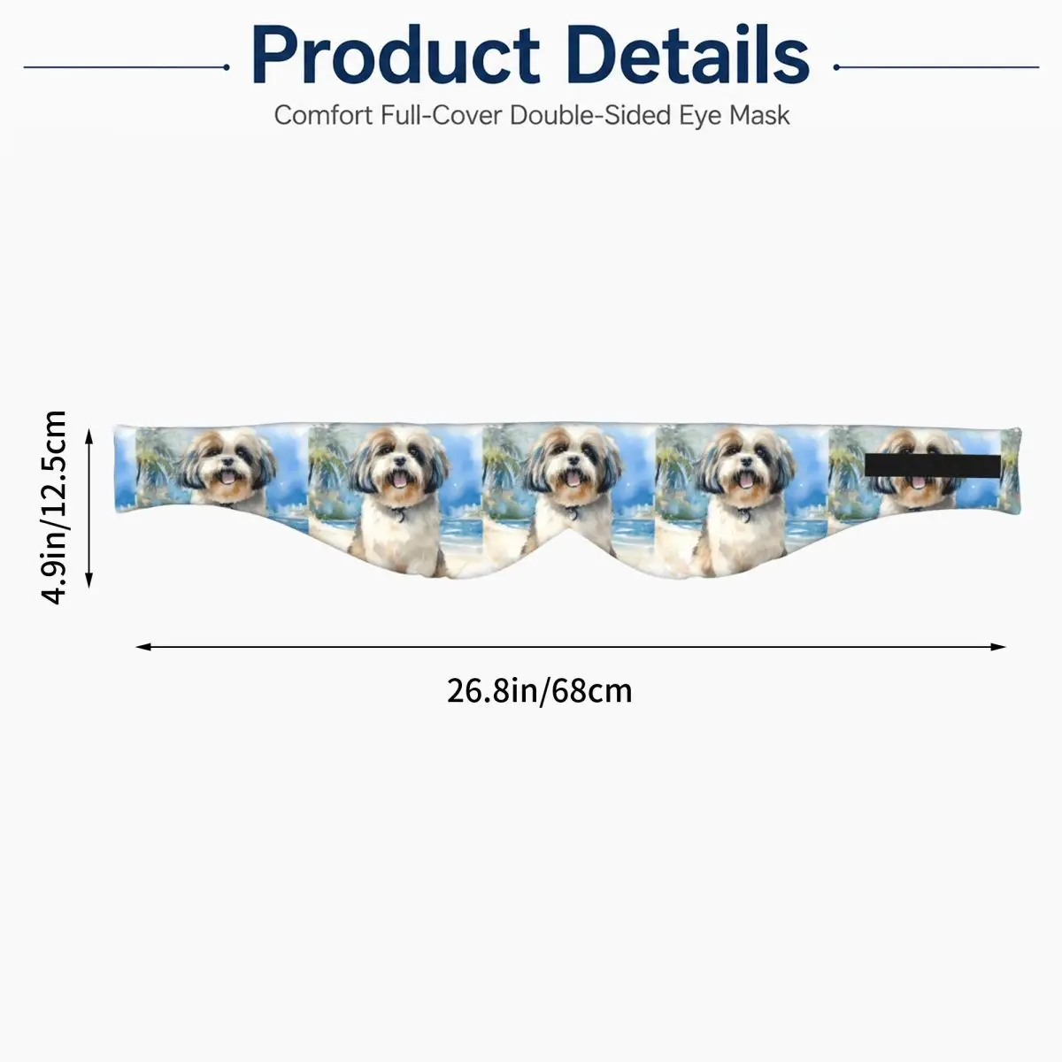Shih Tzu On The Beach sleep mask Light Blocking Portable Eye Cover for Girls Boys Office Nap Party Gift Eyeshade eyepatch view 2