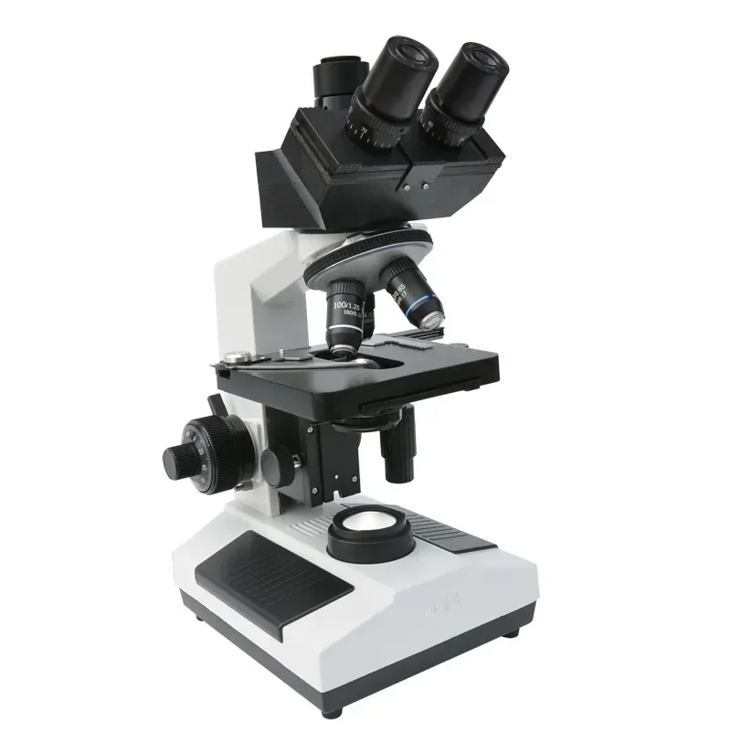 New Small 107C Biological Microscope Professional Lab Biological HD Trinocular Microscope Zoom 10-inch LCD USB