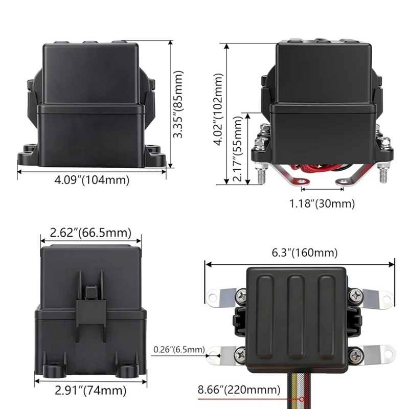 Super Sale 12V Pre-Wired Fuse Relay Box, 2 Relays and 6 ATC/ATO Blade Fuses, 4-Pin 40A Relay Block and Kit, for Cars Truck RVs