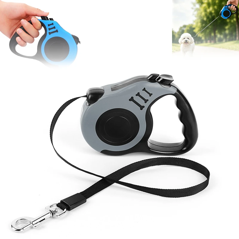 3m 5m Hundeleine für Kleine Hunde und Katzen Automatisch Einziehbare Robuste Nylon-Leine für Welpen Outdoor Reisen Spazieren Wandern Zugseil