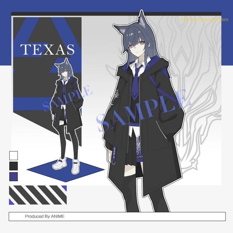

Game Texas Arknights Cosplay Costume Fashion Autumn Wind Coat Hoodies Tops Jacket JK Skirt Outfit Suit Anime Daily Student