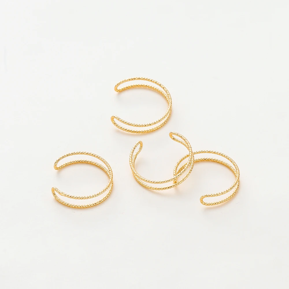 

5Pcs/Lot 14K/18K Gold Color Plated Brass 23mm Double Rings for DIY Ring Jewelry Findings Making Accessories Supplies