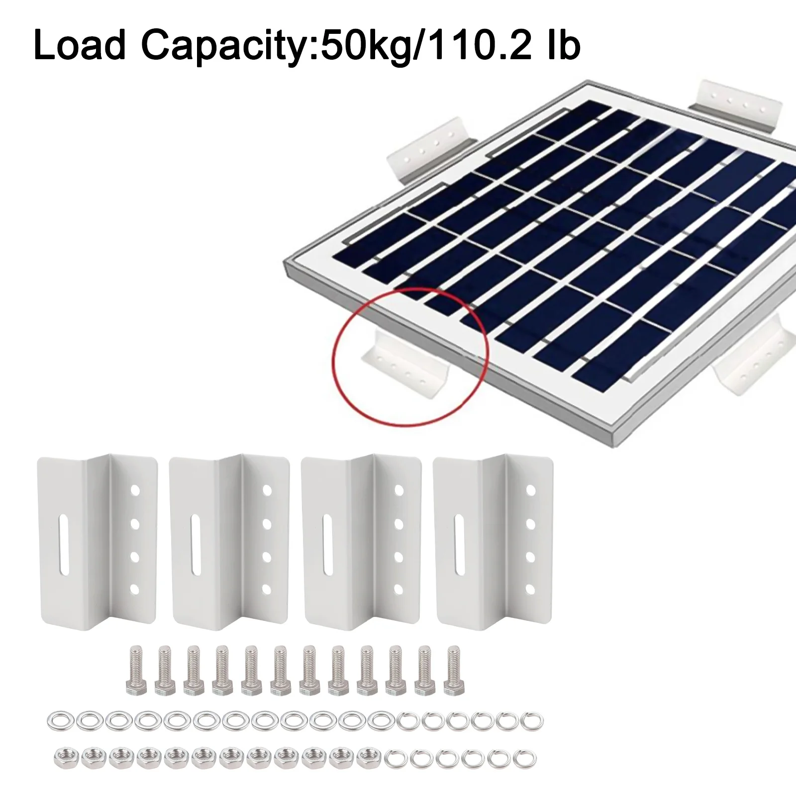 4 Pack Solar Panel Mounting Brackets Aluminum Alloy Z Brackets with Screws and Nuts for Stable Solar Module Support