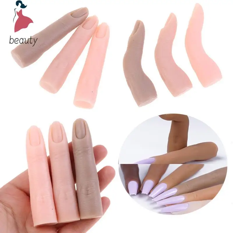 Herramienta de modelo de dedo de práctica de uñas de silicona con articulaciones, dedo falso flexible, bricolaje para accesorios de entrenamiento