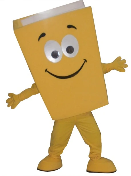 New Custom Advertising Costumes Yellow/Blue/Red Recycled Notebook Book Mascot Costume Cartoon Character Theme Mascotte Fancy1979