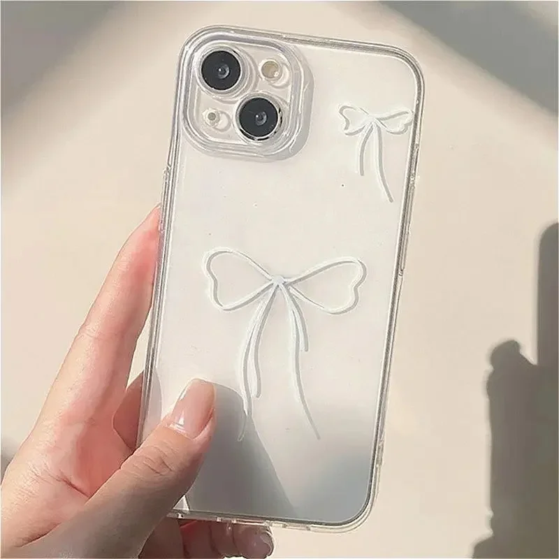 Preciosa funda con lazo para Infinix Note 12 G96 11 30i 30 VIP TECNO 40 30 CAMON 19 NEO 20 GT 10 Pro Smart 5 4 POP 5 LTE, funda transparente