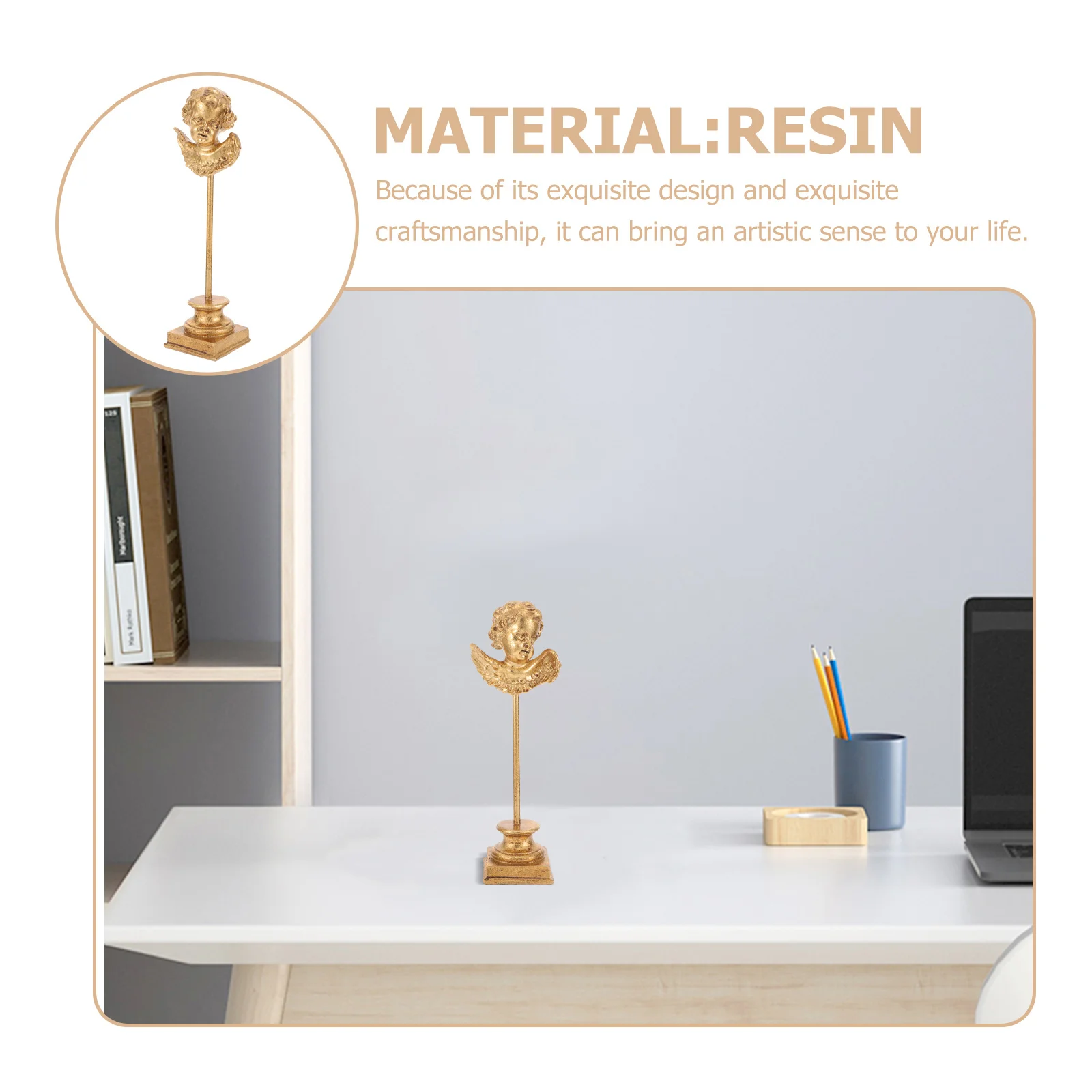 

Statue Resin Small Angel Decor For Desktop Shelf Home Angel Figurines Tabletop Ornament Resin Craft Decor