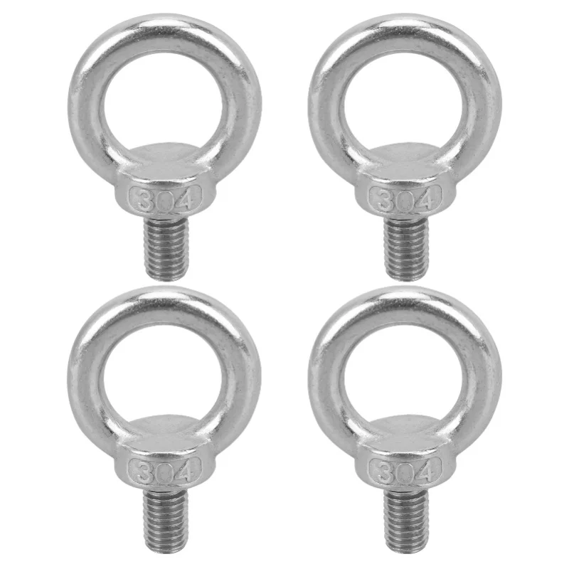 

4Pcs Stainless Steel Lifting Ring Eye Bolt Heavy Duty Machinery Shoulder Lifting Eye BoltM10