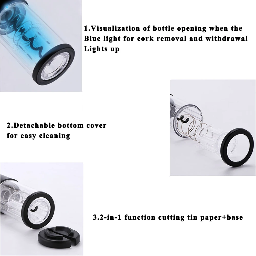 Electric Red Wine Opener for Red Wine Foil Cutter Automatic Bottle Opener with Storage Kitchen Accessories Gadgets Bottle Opener