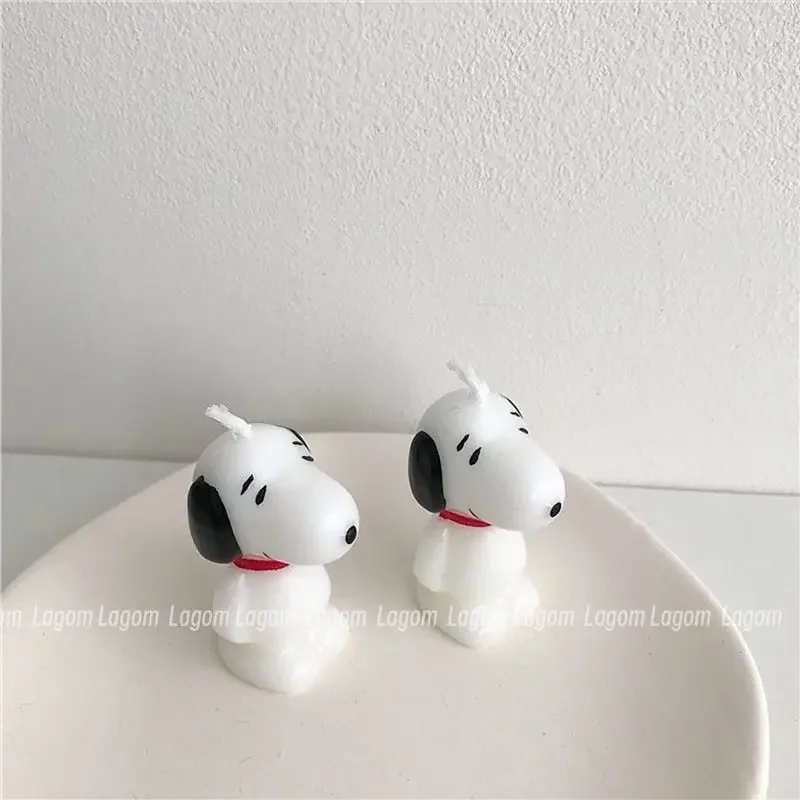 Cute Anime Kawaii Ins Snoopys Candle Birthday Cake Pose Decoration Props Cartoon Model Candles Gift Items for Children Party