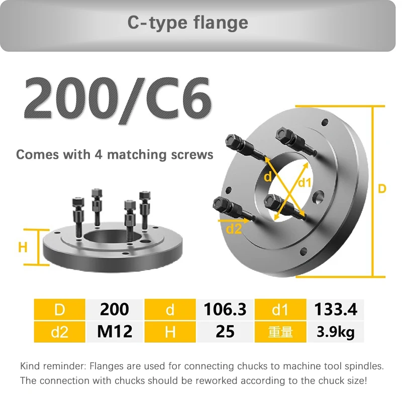 Drehmaschine CNC-Werkzeugmaschine Spindel C-Typ Flanschplatte Drei- und Vierfach-Spannfutter Verbindungs-Übergangsplatte – Detail 8