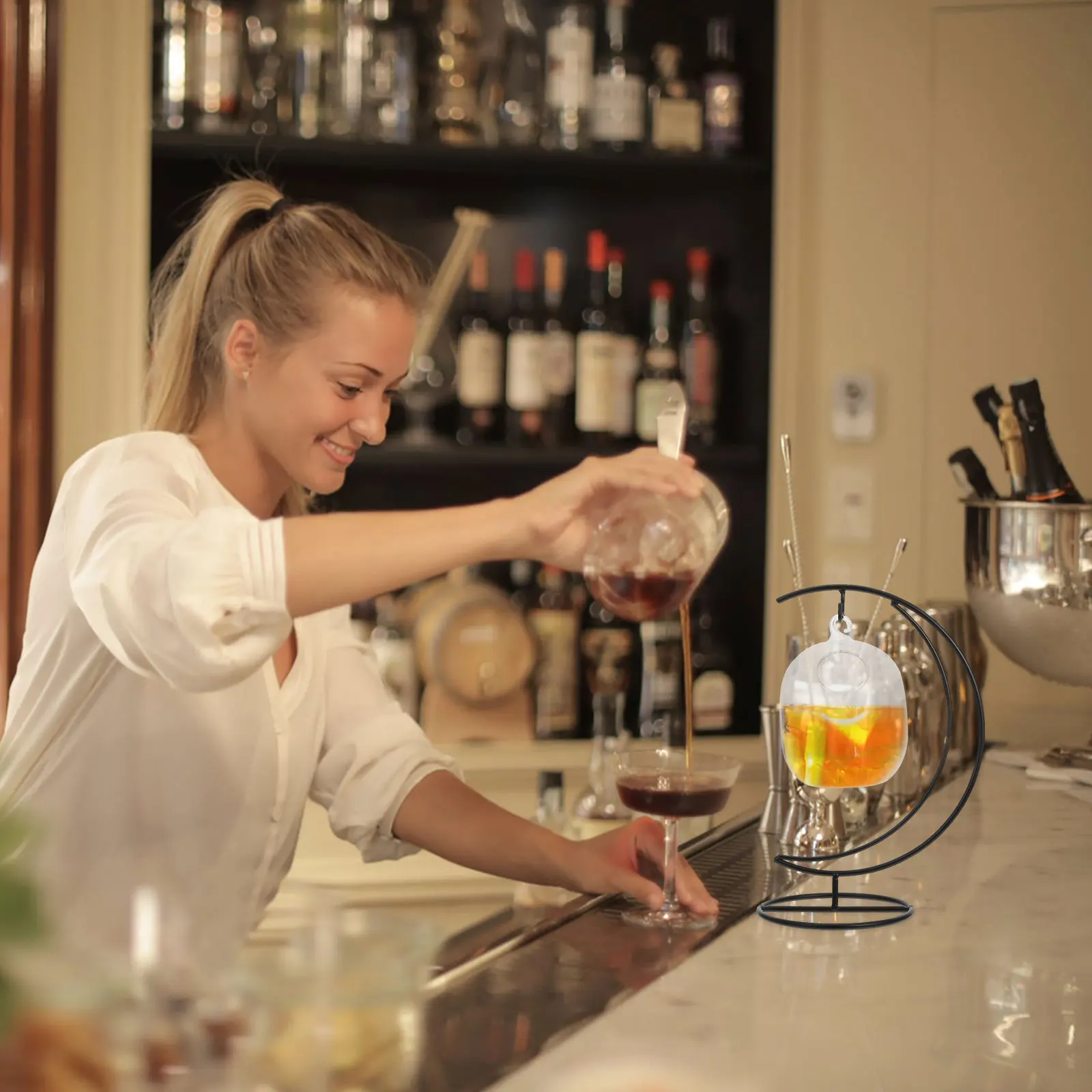 

1Pcs Creative Hanging Glass Bottle Thick Material Safe Business Use Gift Friends Table Decoration