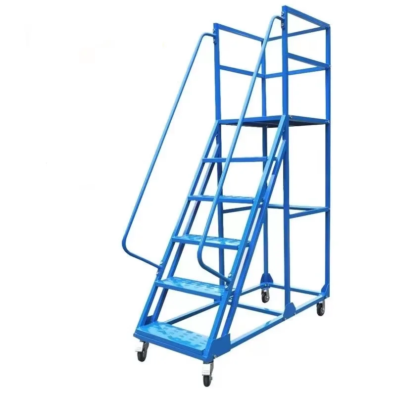 

Warehouse Portable Rolling Mobile Work Platform Stainless Steel Cold Rolled Steel Ladder Belt