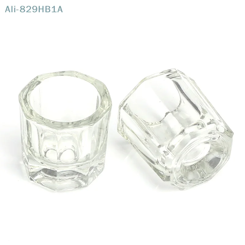 Crystal Glass For Mixing Acrylic Powder Liquid Nail Cup Dappen Dish Lid Bowl Cup Holder Equipment Nail Tools 1pc