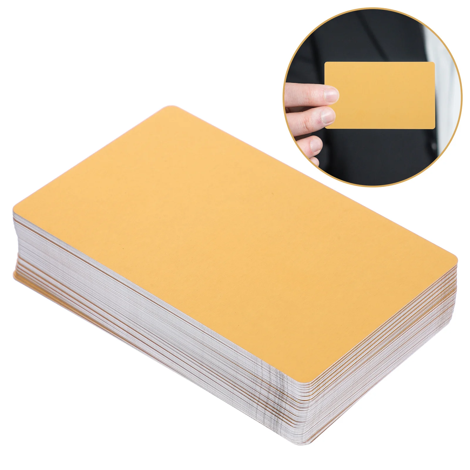 100Pcs Engraved Metal Business Cards Blank Aluminum Sheets DIY Sublimation Name Cards Metal Business Card Blanks