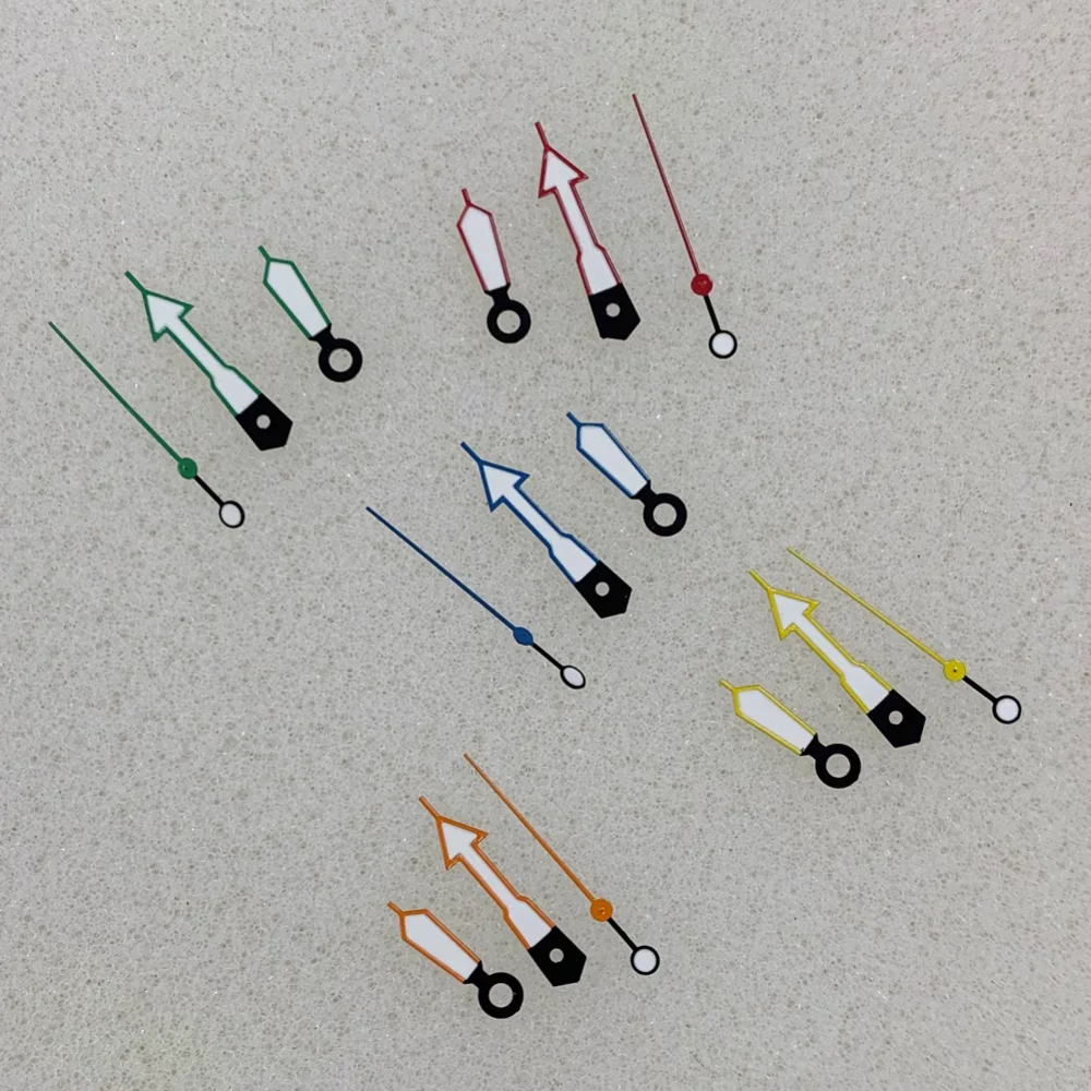 เข็มนาฬิกา Nh35ใหม่ด้านข้างที่มีสีสันสดใสเข็มนาฬิกาสีเขียวเรืองแสงสำหรับการเคลื่อนไหวแบบ NH35/36/4R ญี่ปุ่น