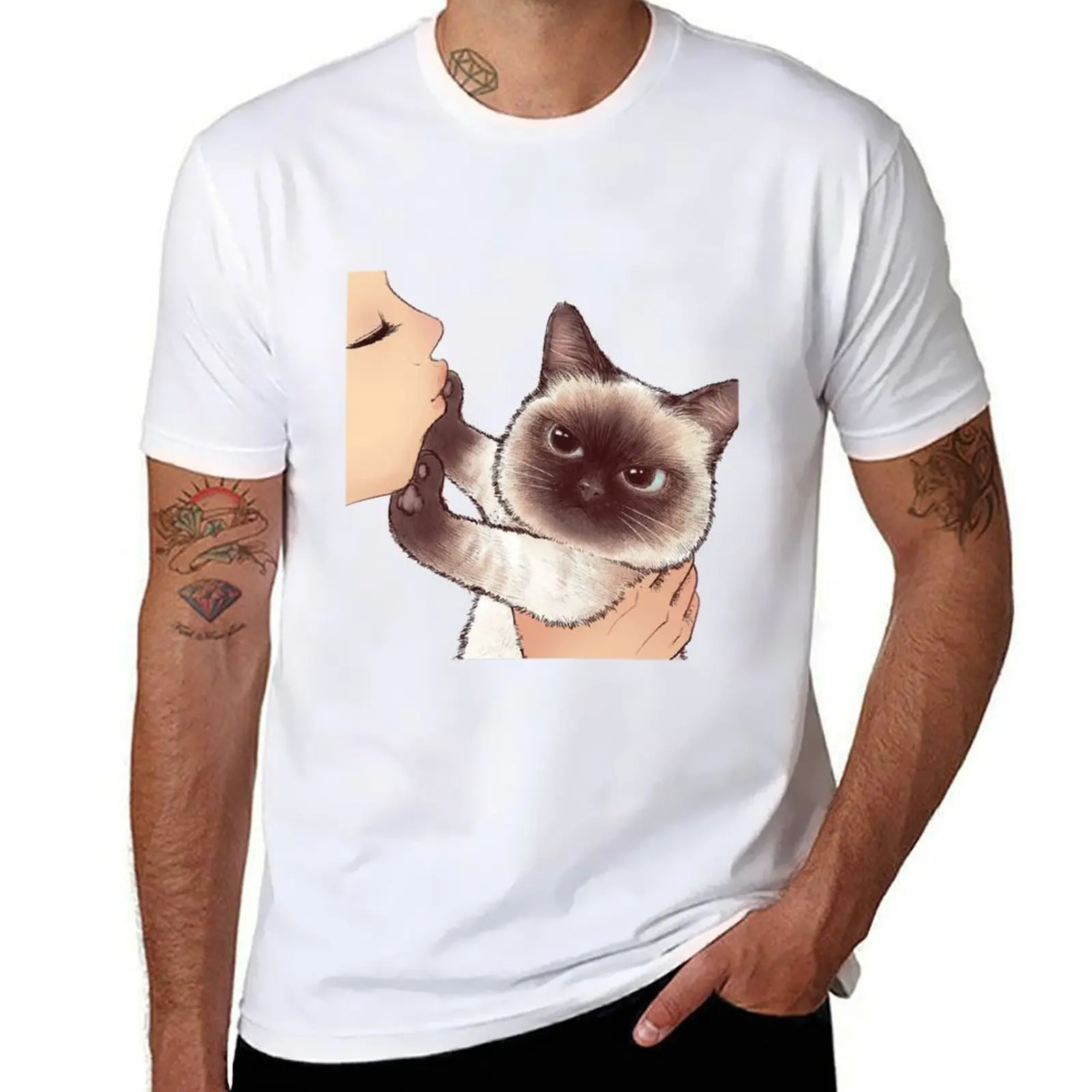 

Don't Kiss Mew Cat Refused Women Kiss Funny Cat футболка мужская хлопковая мужская футболка с рисунком футболка