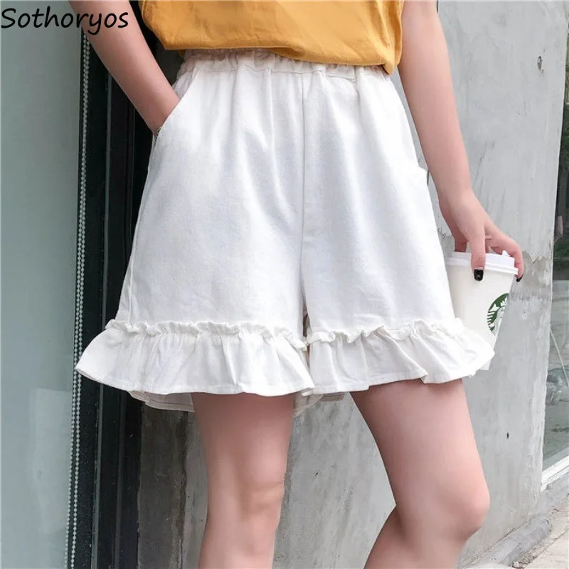 Summer Sleep Bottoms Women Home Sweet Loose Ruffles Design Tender Students Ulzzang Soft Breathable Casual Lounge All-match Mujer