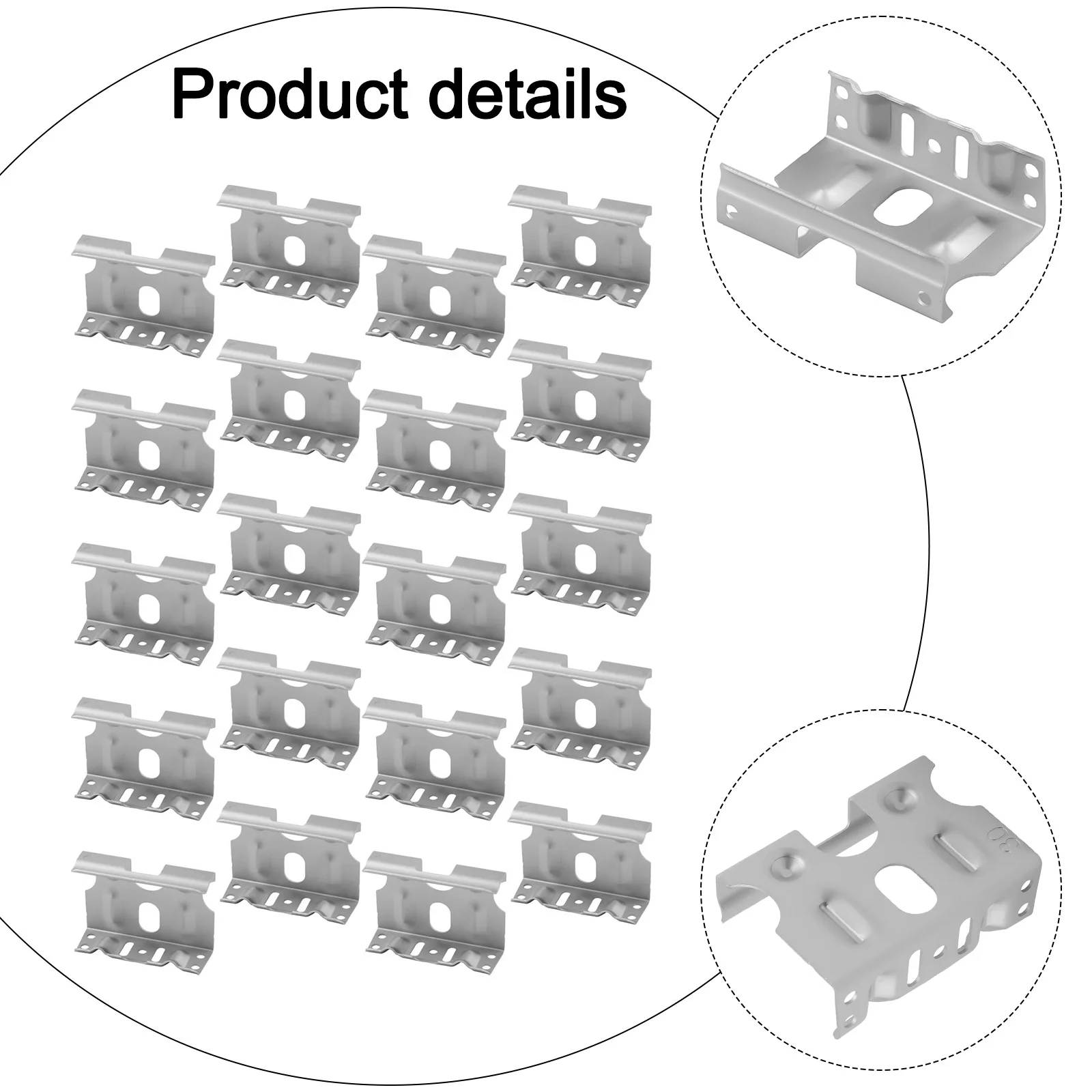 Silvery Color 304 Drain Clips 304 Clips Long-lasting Performance For 30mm Solar Panels Silvery Color 304 Drain