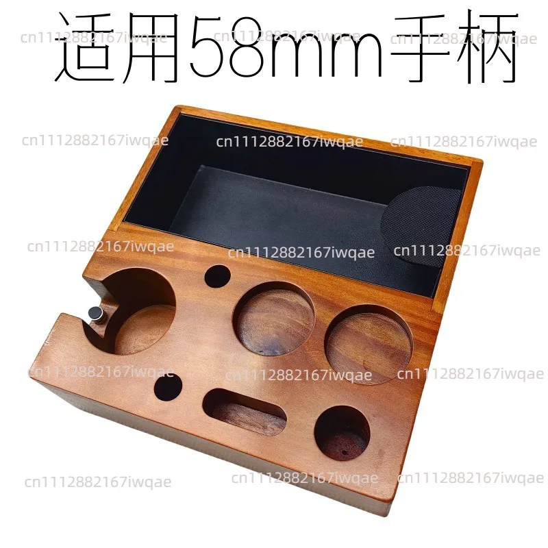 Porous design of solid wood base integrated with coffee pressing powder base and slag storage