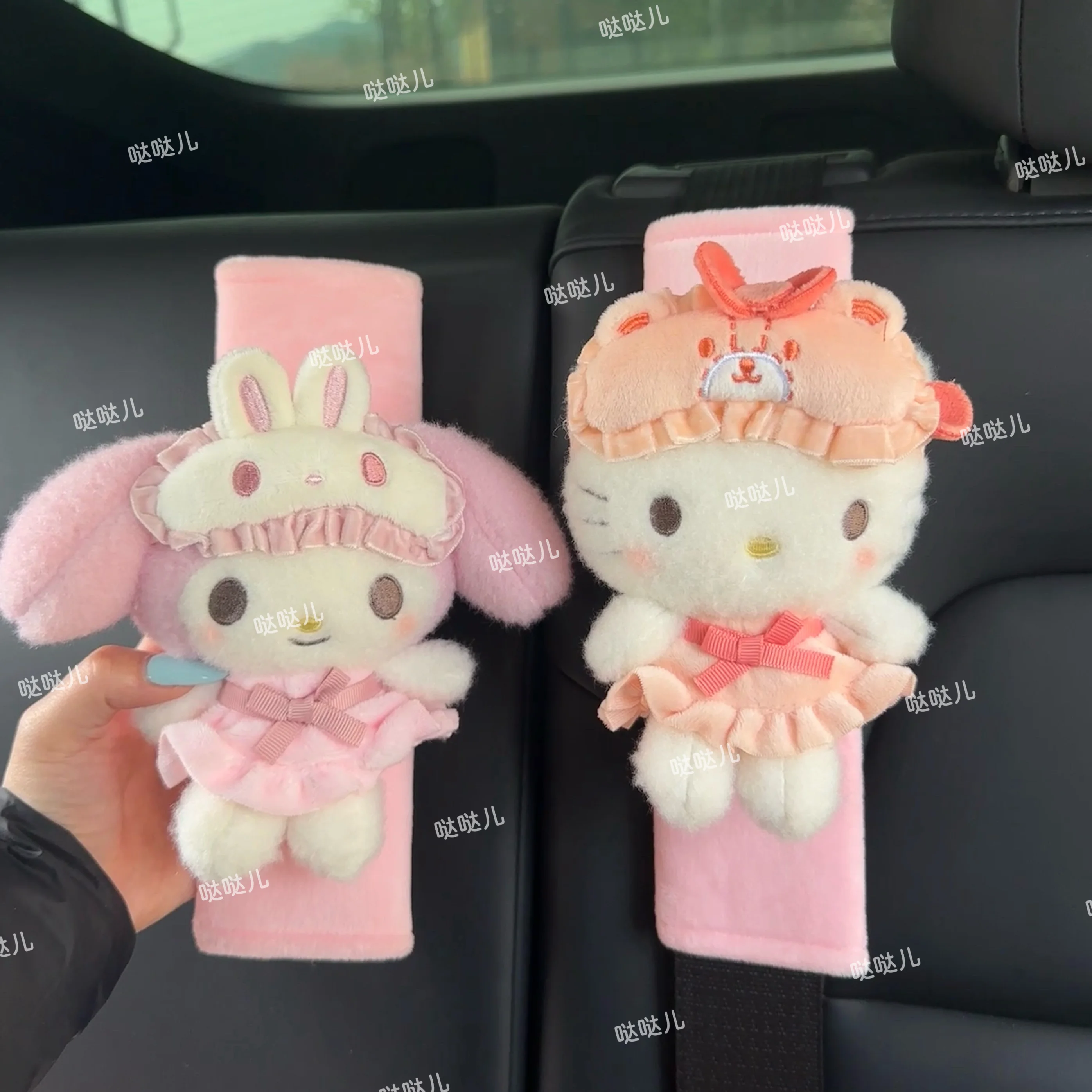 

Sanrio Hello Kitty Melody Car Safety Belt Cover Adjustable Seat Belt Cover Shoulder Strap Cover Car Shoulder Protector Pad
