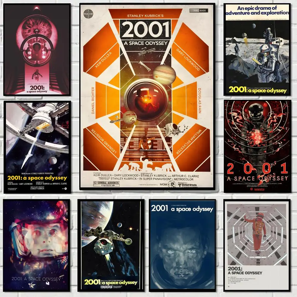 Movies 2001 A S-Space Odyssey Poster Self-adhesive Decal Living Room Bedroom Party Bar Decor Moisture-proof Fade-resistant