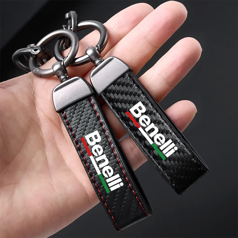 High-Grade Carbon Fiber Motorcycle Keychain Holder Keyring for Benelli imperiale 400 TRK502 BN302 TNT125 300 BJ600