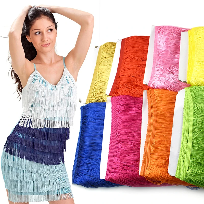 2/5/10Y 30cm Long Fringe Tassels Lace Trim Dress Sewing Fringes Thread Curtain Tassel Braid Decorative Trimming DIY Accessories