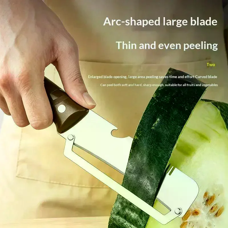 3-in-1 Serrated Peeling Knife Premium Vegetable Peeler With Handle And Bottle Opener Kitchen Tool