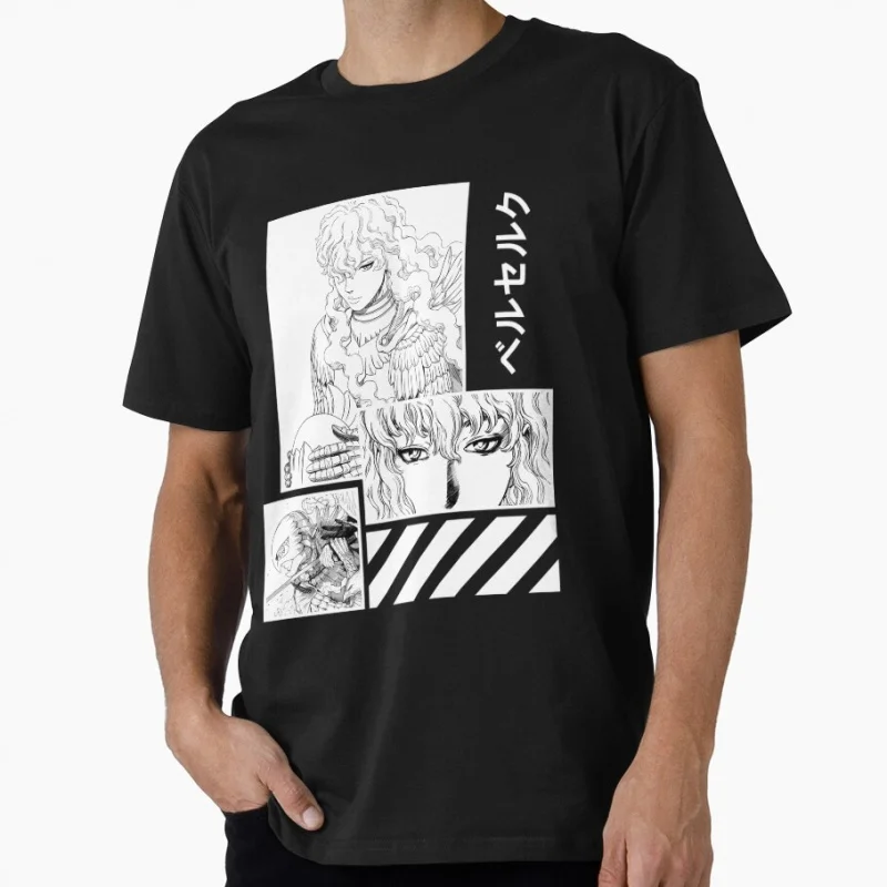 

0922 Guts Berserk Japanese Anime Gift t shirt 100% cotton print clothing Swordsman Manga Graphic Tee Y2K clothes Large size Tops