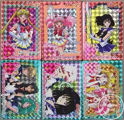 BANDAI Sailor Moon Flash Card PART9 Set completo di 6 Flash Card Action Figure prodotto finito