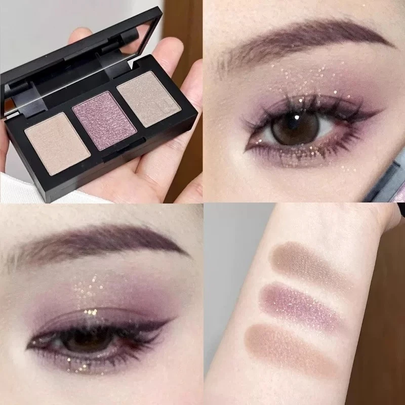 UNNY Tricolor Augenbrauen-Puderplatte ist natürlich und langlebig, nicht leicht zu entfärben, wasserfester und schweißbeständiger Lidschatten