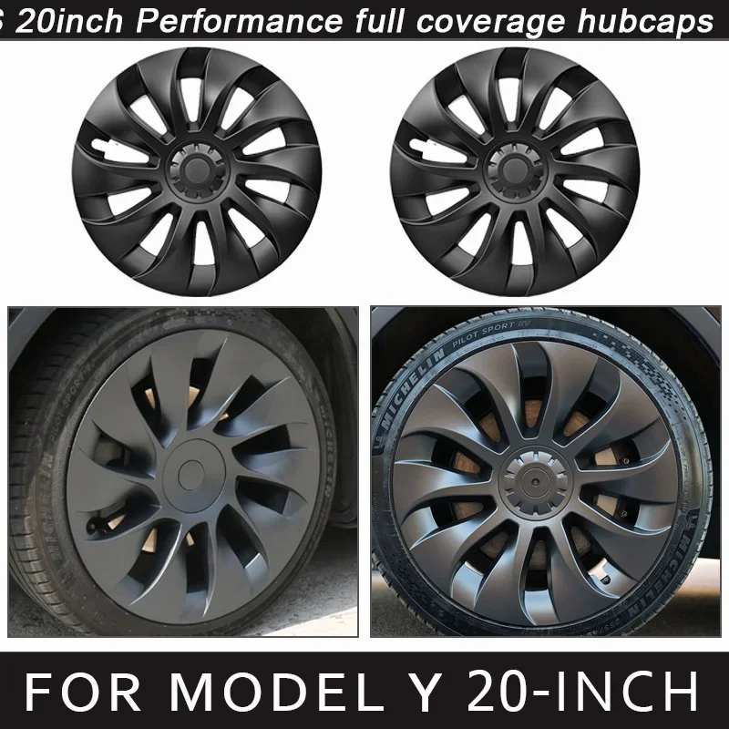 

4PCS Hub Cap for Tesla Model Y 20 Inch Wheel Cap Performance Replacement Automobile Hubcap Full Rim Cover Accessories 2018-2024