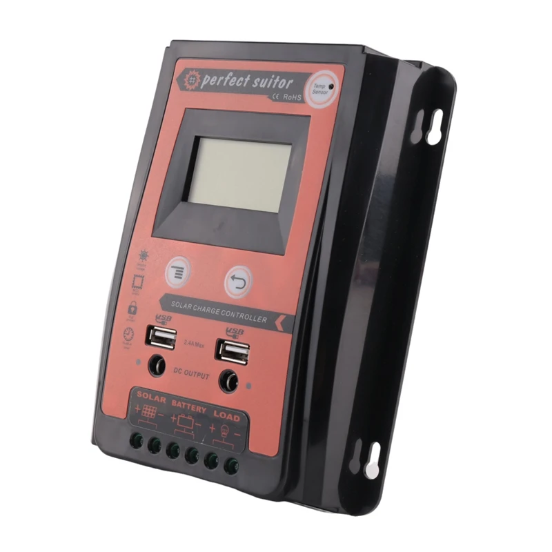 30A MPPT PWM Solar Charge Controller 12V 24V Solar Panel Battery Regulator Dual USB Port LCD Display