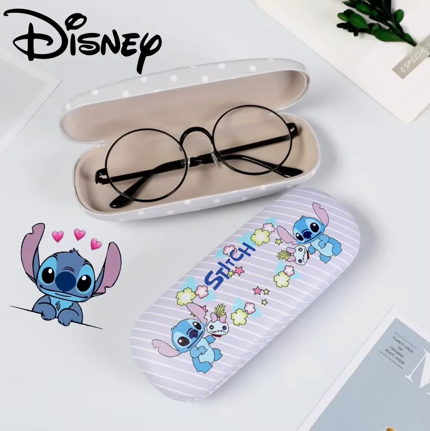 Disney Cartoon Lilo and Stitch Glasses Case Anime Princess Series Pattern Hard Shell Protective Case Glasses Box for Children