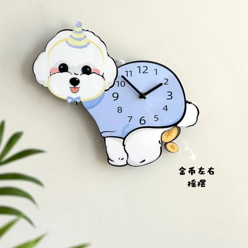 Cute Little Bear Swinging Clock, Little Dog Silent Decoration, Creative Clock, Home Living Room Cartoon Wall-mounted Clock - view 5