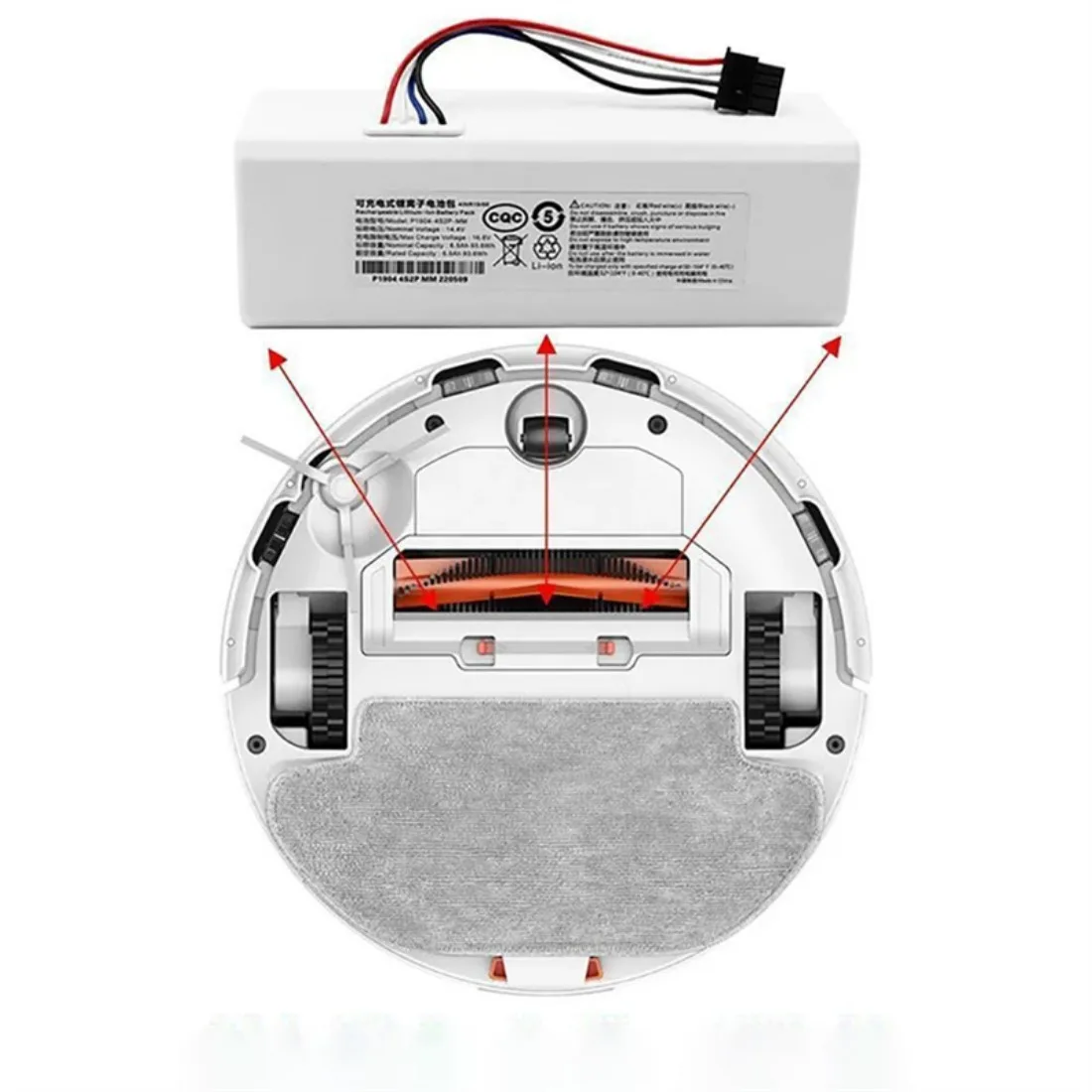 Vacuum cleaner battery 14.4V Mi Robot Vacuum MOP SKV4093GL Stytj01ZHM suitable for Xiaomi Vacuum MOP 1C P1904 original battery