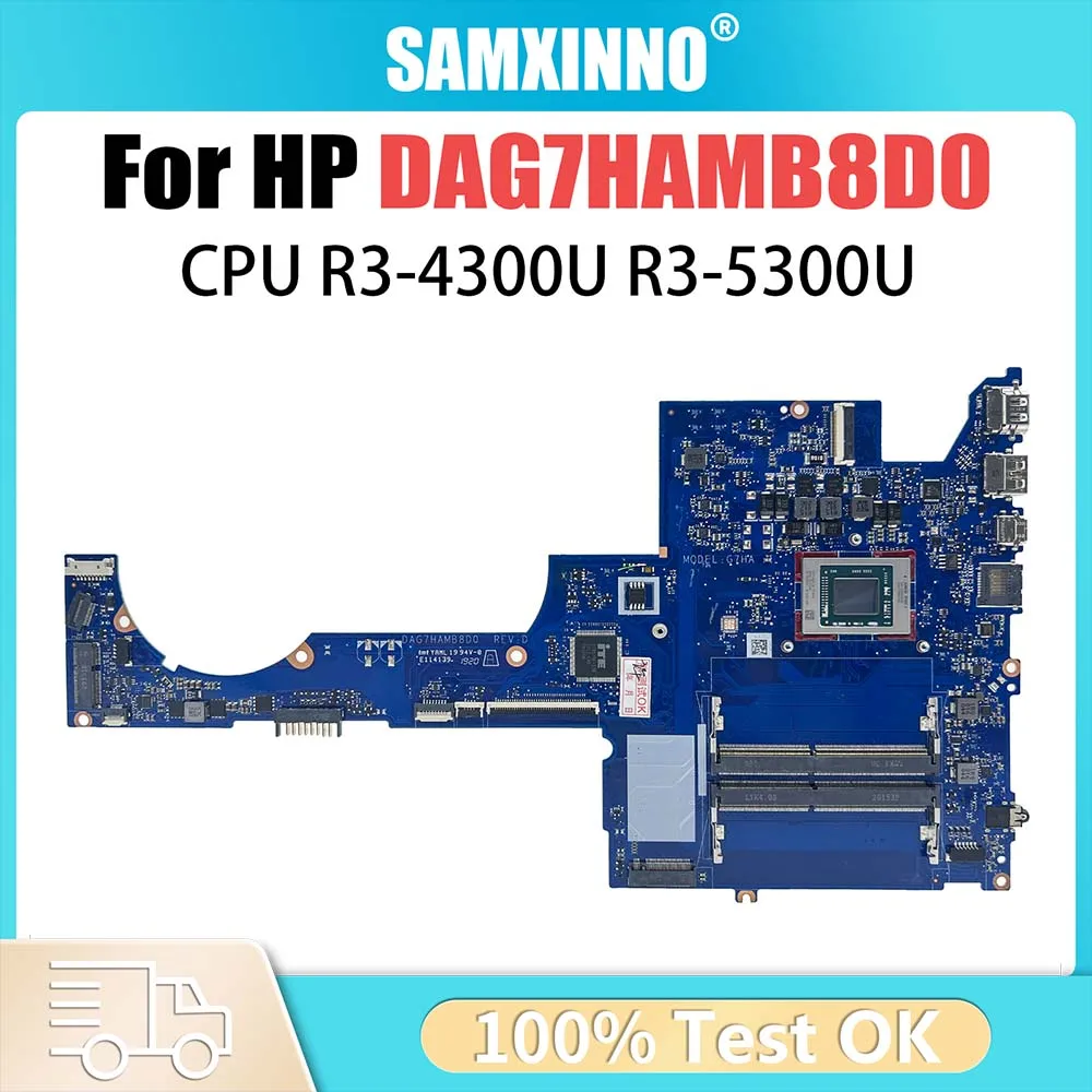 

DAG7HAMB8D0 Mainboard For HP Pavilion 15-EH Laptop Motherboard With R3-4300U R3-5300U CPU 100% Fully Tested