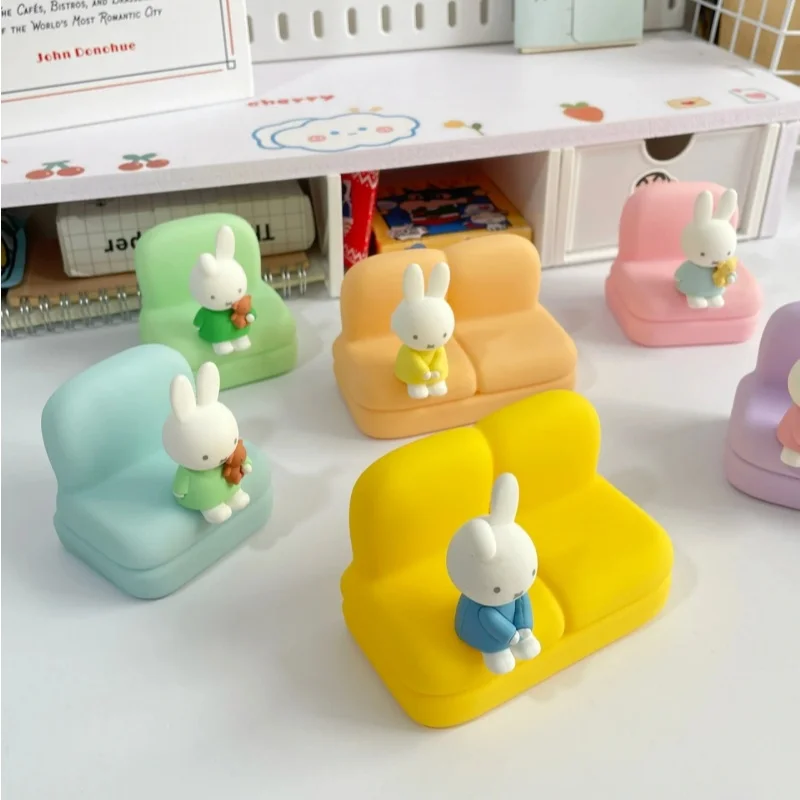 Genuine Miffy Cartoon Surrounding Sofa Mobile Phone Stand Blind Box  Second Generation Ornaments Desk Decoration Birthday Gifts